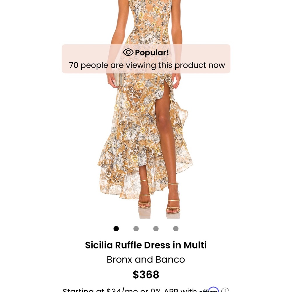 Bronx and Banco Sicilia Ruffle Dress in Gold and Silver